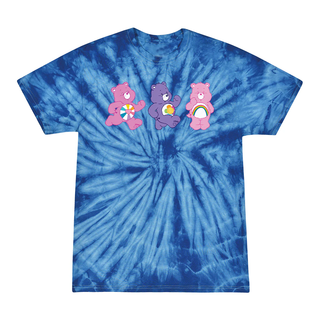 Cheer Bear and Friends Tie Dye Men's T-Shirt - Image 3