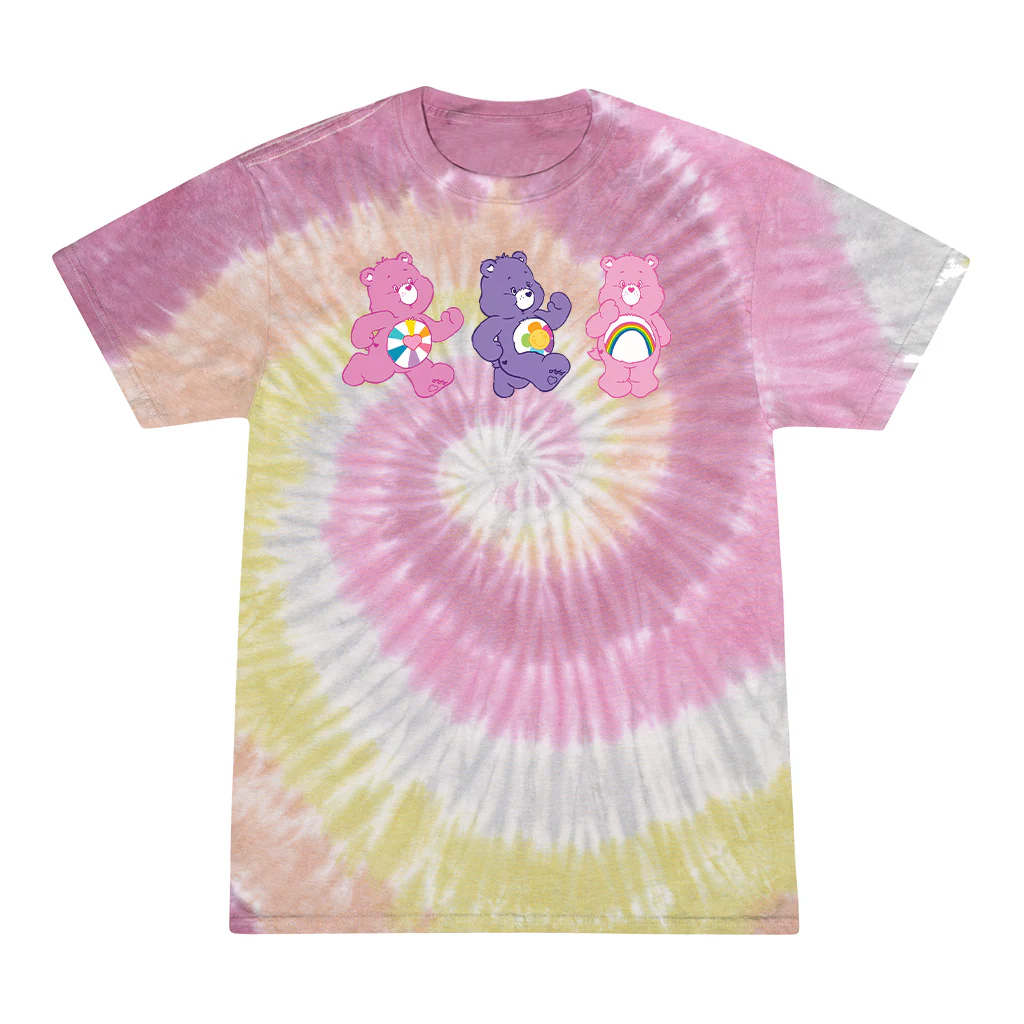 Cheer Bear and Friends Tie Dye Women's T-Shirt - Image 3