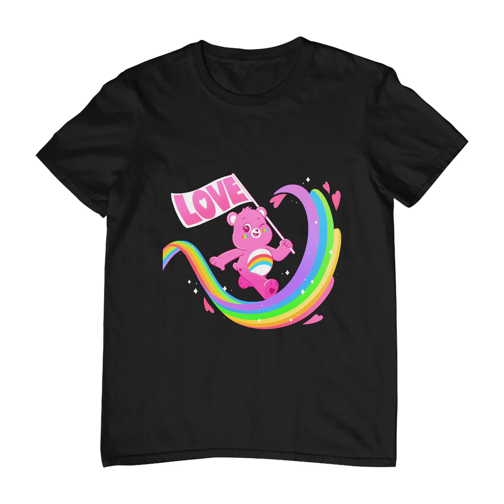Cheer Bear Rainbow Love Flag Men's T-Shirt