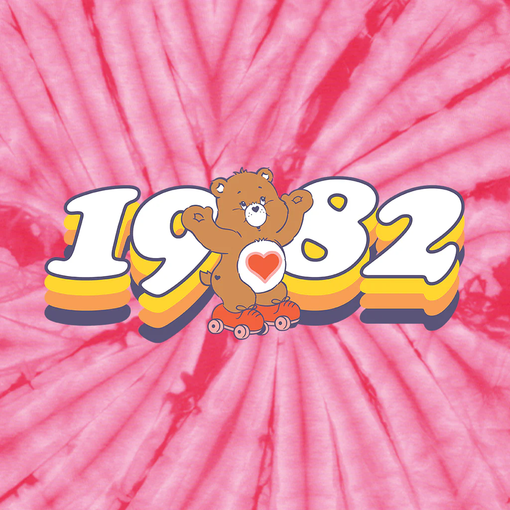 Tenderheart Bear 1982 Tie Dye Kids T-Shirt - Image 2
